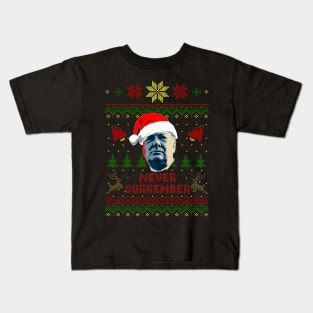 Winston Churchill Never Surrender Christmas Kids T-Shirt